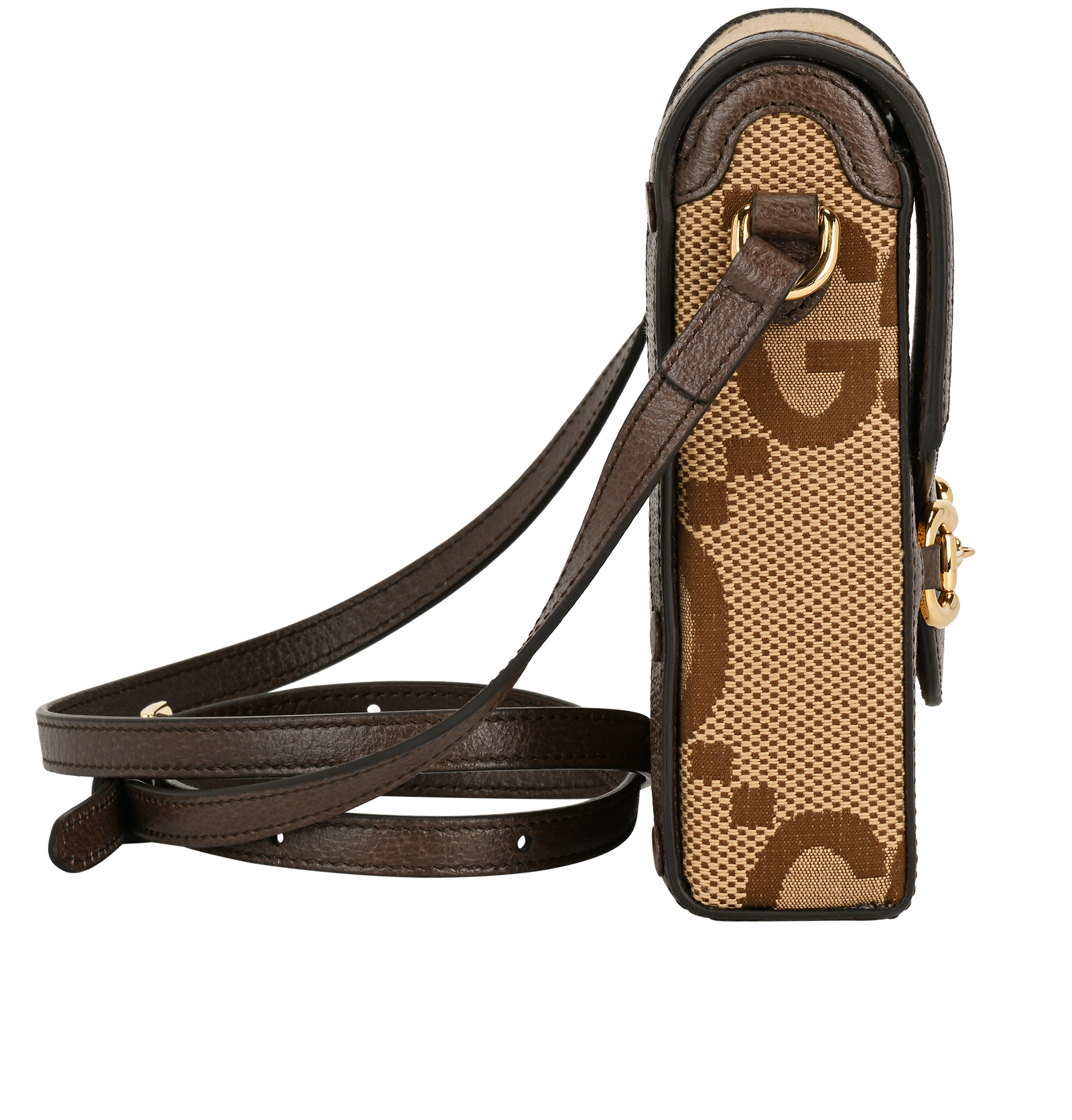 Horsebit 1955 Jumbo GG Mini Bag, &pound;580, Handbags, Beige/Brown, Canvas/Leather, Side view